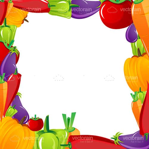 A Variety of Vegetables Bordering Blank Space
